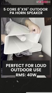 5 CORE 16 Inch PA Horn 400W Loud Speaker Bull Horn Loud Audio 10Ohm All Weather Indoor Outdoor Use Bracket and Hardware Included - SUH-400 1Pc