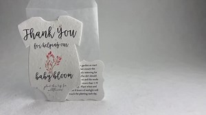Infant Bodysuit Shape Thank You Baby Blooms Seed Paper 3" X 2" Wildflower Cotton With Guides and Envelopes - Pick Your Flower - Etsy