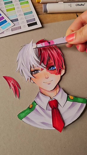 Todoroki: Probando Marcadores Ohuhu y Tutorial de Papercraft