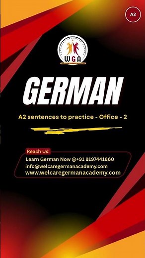 German Language A2 Office sentences 2 Vocabulary Words Practice Training Short Videos For German.