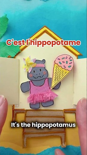 Toc, toc, toc! Qui est là? 🦛🍦 Hippopotame = Hippopotamus | Learn French animal vocab