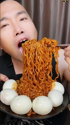 Extreme Spicy Noodles Mukbang with 6 Eggs | Real Eating Sounds