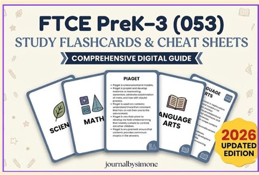 FTCE Prek-3 (053) Study Flashcards – FL Standards Aligned (2026 Digital) - Etsy