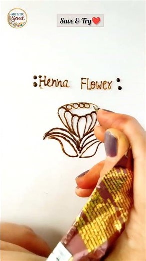 Arabic Floral mehndi design tutorial | Easy Henna flower | #mehndi​ #flower​ #shorts​ #tutorial​