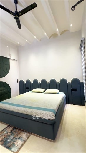 Upgrade your space with a modern bedroom premium false ceiling by DC Infra ✨