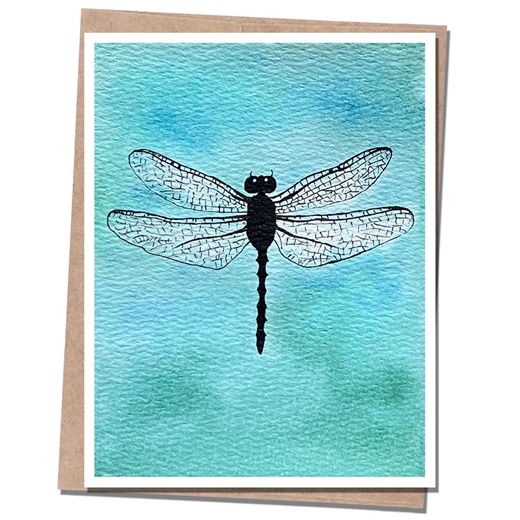 Serene Dragonfly Card | Just Breathe | Card for Friend | Made in Colorado - Etsy