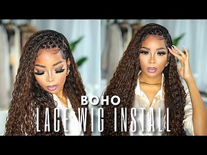 BOHO KNOTLESS BRAIDED FULL LACE WIG INSTALL | 100% HUMAN HAIR | 360 FULL LACE WIG | FT @LockBraids