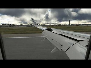 MSFS Ryanair 737 landing East Midlands wingview