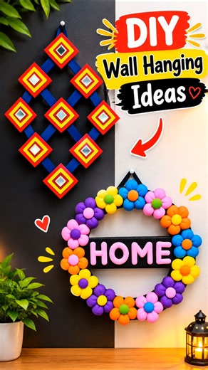 🔥 DIY Wall Hanging Ideas 🤩 | Easy & Beautiful Home Decor 🏡#diy #wall #shorts #craft