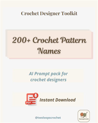 200+ Crochet Pattern Names + AI Prompts | Crochet Designer Toolkit | Digital Download - Etsy Canada