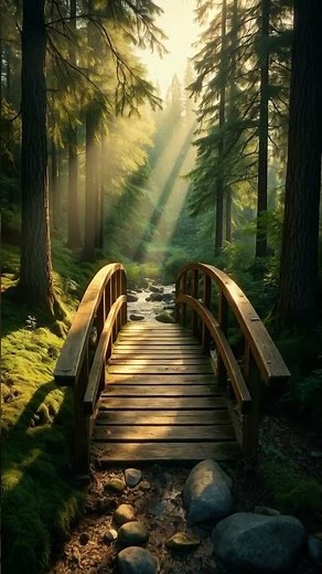 POV Walking Across a Wooden Bridge in a Swiss Pine Forest | Ultra-Realistic 4K Nature Walk