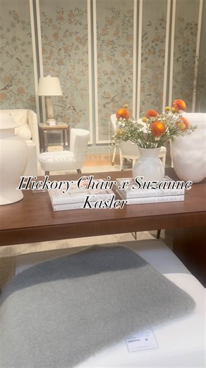 Hickory Chair on Instagram: "Still reminiscing about this graceful and elegant space from our High Point showroom curated by @suzannekasler at the High Point Furniture Market this past fall, truly captivating. #hickorychair #designinspiration #interiordesign #highpointfurnituremarket #fallmarket #throwback #homedecor #luxuryfurniture #madeforyou"