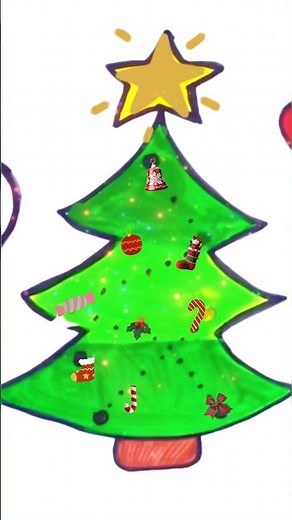 How to Draw a Christmas Tree🎄| Easy Drawing for Kids