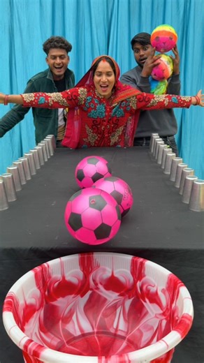 Best bhabhi vs ⚽ vs satrangi boll roll family challenge ✅ #shorts #game