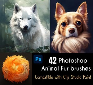 Photoshop Fur Brushes. 42 Animal Fur Brushes and Texture Skin - Clip Studio Paint Fur Brushes - Animal Fur Texture Brush Stamps - Etsy