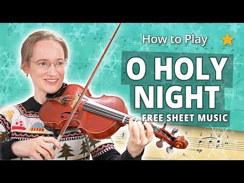 How to Play O Holy Night | Beginner Play-Along Tutorial | Violin Sheet Music + Piano Accompaniment
