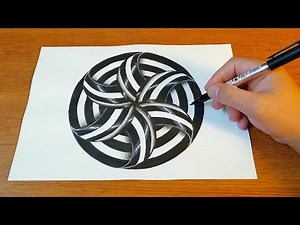 Tutorial 3D drawing OP Art | OP Art ideas | How to Draw 3D Optical illusion | 3D Drawing Art