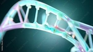 A vibrant depiction of a DNA double helix model highlighting its structure in a laboratory setting