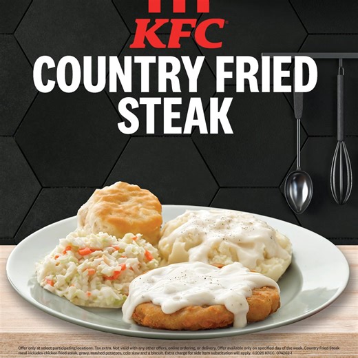 Look at Wednesday showin off! 🤩Wednesdays at KFC means you can get the Country Fried Steak Meal for only $5.99!! | KFC