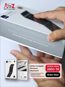 1K views · 13 reactions | ছাত্র, ফ্রিল্যান্সার বা ট্রাভেলার, সবার জন্যই WiWU পোর্টেবল ফোল্ডেবল ওয়্যারলেস কিবোর্ড! | A to Z Computer & Security System | Facebook