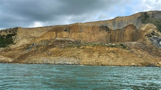 A large section of cliff collapses on Dorset's Jurassic Coast