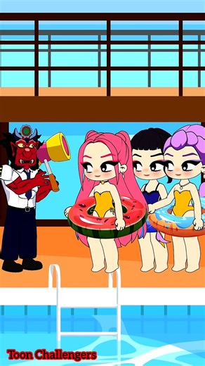 18K views · 256 reactions | POV Swimming Pool Challenge! Help Rumi Huntrix Join Jinu & Saja Boys | KPop Demon Hunters | Toon Challengers | Facebook