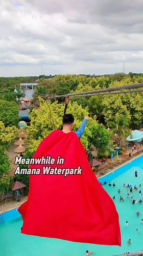 Man of Steel up up and away ⛱️🌊😍 Meanwhile in Amana Waterpark (Season 2 Episode 8) #Amana #AmanaWaterpark #WavePool #BiggestWavePool #PoolWaveCapitalPH #AmanaWave #AmanaJurassicWorld #AmanaZipline #Swimming #Outing #Pandi #Bulacan #Summer #summer2024 #FamilyOuting #MasarapBalikBalikan #justforfun #SummerVibes #GoodVibes #cosplay #cosplayers #Superman #ManOfSteel #Zipline | Amana Waterpark