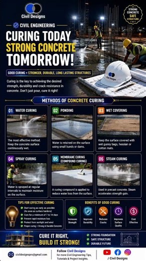 Concrete Curing Explained | 6 Methods Every Civil Engineer Should Know 🏗️ #shorts