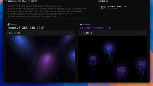 So right now basically anyone with a 16GB VRAM card can go on @huggingface and download a model which BEATS Claude Sonnet 4.5, all running locally 🤯LOOK AT THE WATER PARTICLES??What are they doing in these labs manWhat is this @UnslothAI UD quantization magic?? I'm running the lowest Q3 here, it oneshots everything 😭Bros what is happening?
