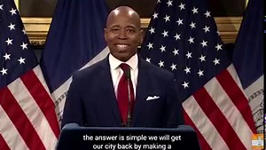 The new mayor of New York, Eric Adams, addressed the city hours after being sworn in at midnight in Times Square. | Reuters