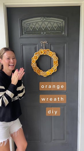 DIY Orange Wreath Making Tutorial for Fall Decor