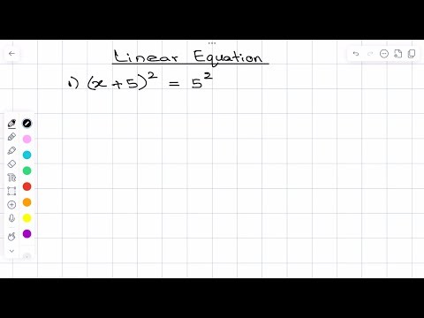 Linear Equations (x + 5)² = 5²