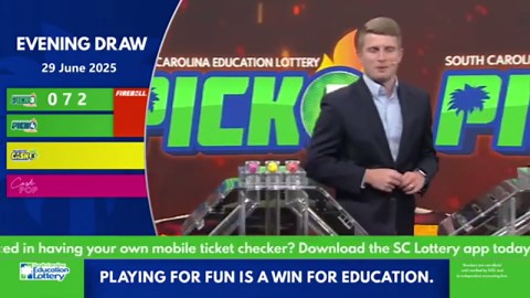 Evening SC Lottery Results: June 29, 2025
