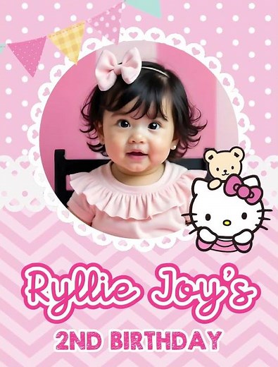 Hello Kitty Birthday Invitation | Editable & Free CapCut Template 🎀