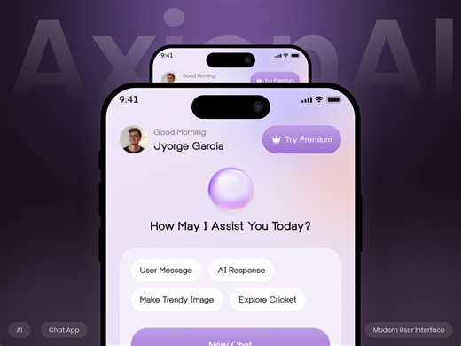 AI Voice Chat Assistant | Mobile App UI Concept