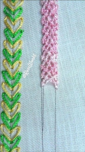 💥New hand embroidery needle work border line band design💗