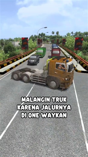 malangin truk karena jalurnya di one waykan‼️#bussid #simulator #shorts