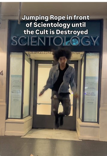 Protest Against Scientology Using a Jump Rope