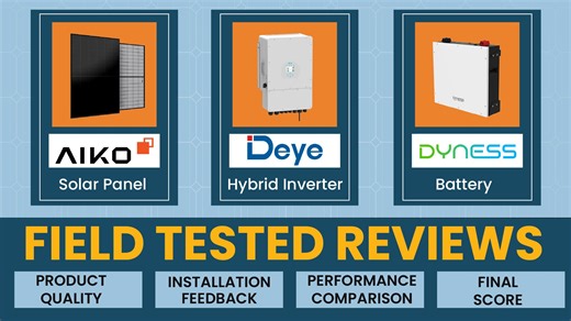 Field Tested | Product Reviews: AIKO Solar Panel, Deye Inverter & Dyness Battery