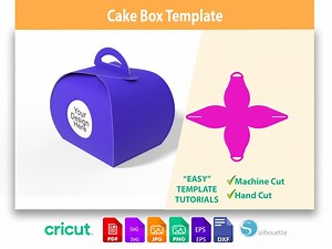 Cake Box Template | DIY Pie Box SVG | Bakery Packaging File - Etsy