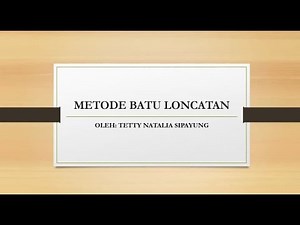 Metode Batu Loncatan I Riset Operasi I Matematika