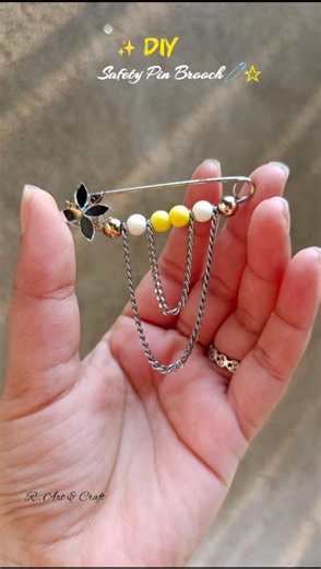 DIY Safety pin Brooch || DIY || #shorts #diy #craft