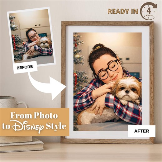 Personalized Cartoon Couple Portrait With Dog, Digital Comic Portrait, Pet Gift, Dog Portrait Frame, Pet Loss Gift - Etsy