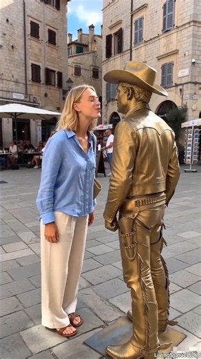 Unexpected Surprise for Golden Street Performer!