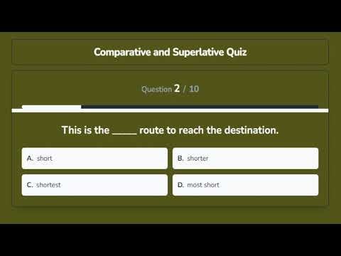 Comparative and Superlative Quiz