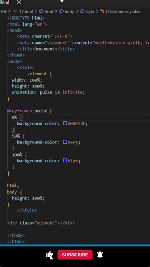 Gradient Background Animation 🤯 in HTML |#shorts #coding #css #cssanimation #webdevelopment