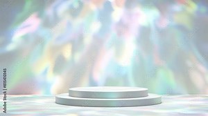 psychedelic product display for e-commerce sale discount with liquid background 3d rendering animation tripping 70s effect
