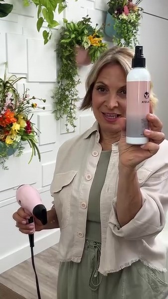 The Embellish Flex Spray is Maria's go-to for adding texture to her fine hair! Check out this quick and easy way hair hack!✨ #hairhack #hairtips #texturedhair #hairgoals #easyhairstyles | Calista by Maria McCool