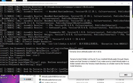 关于tmodloader64位安装中会遇到的几个问题