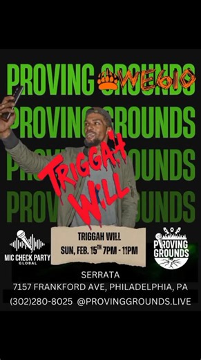 William M. Taylor on Instagram: "Feb.15th @provinggrounds.live @serrata_eventsnparty Get Ready For The Hottest Show In The Tri-State! You Better Not Miss This One 🐐🛬 #triggahwill #we610 #PhillyMusicScene #upandcomingartist #fy"